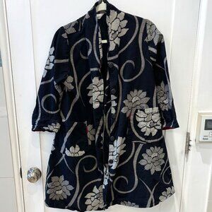Mao Mam --Floral Asian style light weight flowy jacket button up--